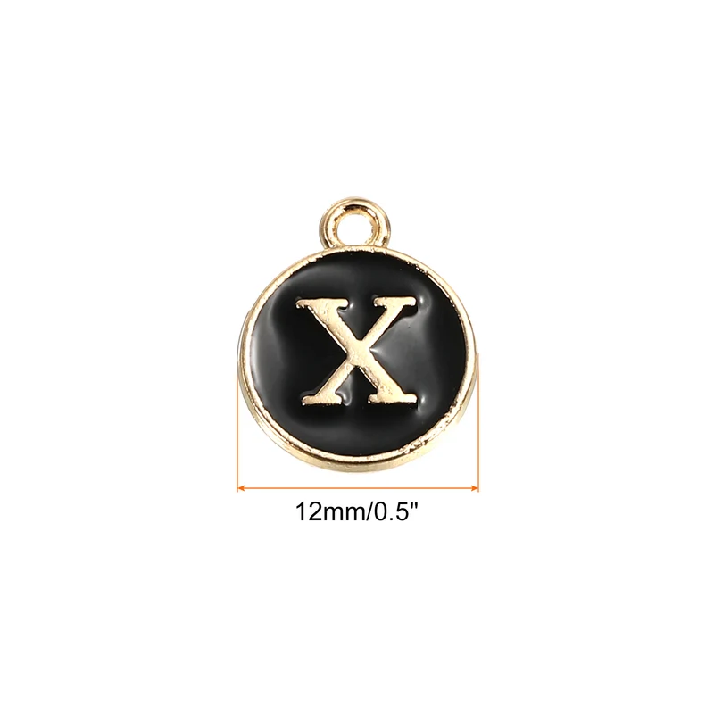 Alphabet Letter Charm Double Sided Enamel Initial Alphabet Pendant, for Necklace Bracelet Earring