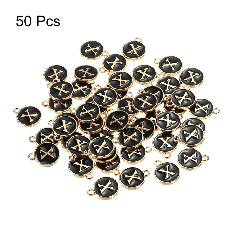 Alphabet Letter Charm Double Sided Enamel Initial Alphabet Pendant, for Necklace Bracelet Earring