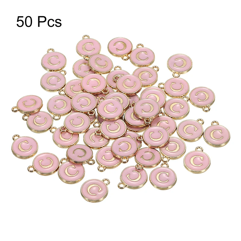 Alphabet Letter Charm Double Sided Enamel Initial Alphabet Pendant, for Bracelet Earring Jewelry Making