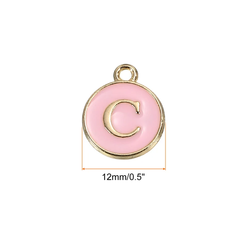 Alphabet Letter Charm Double Sided Enamel Initial Alphabet Pendant, for Bracelet Earring Jewelry Making