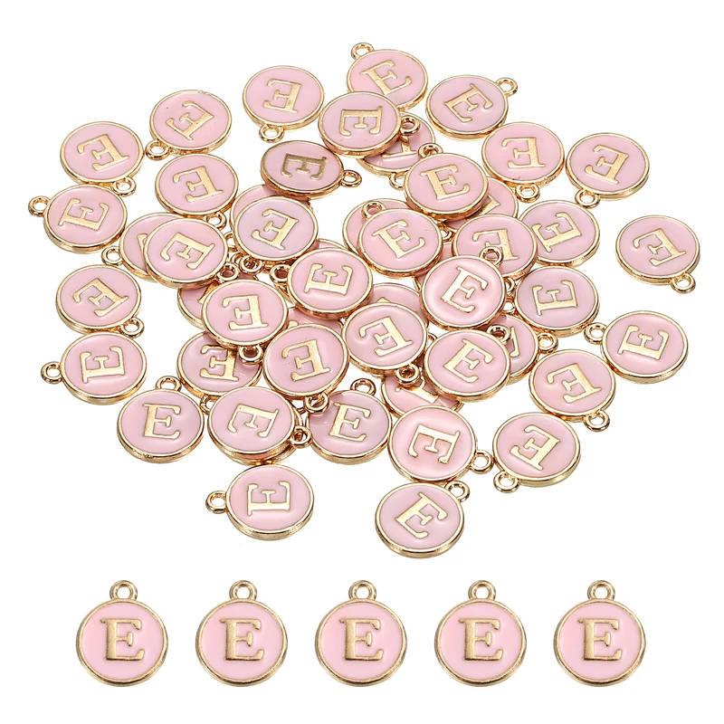 Alphabet Letter Charm Double Sided Enamel Initial Alphabet Pendant, for Bracelet Earring Jewelry Making