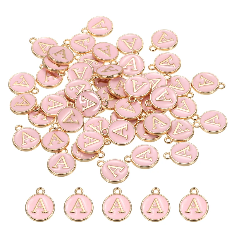 Alphabet Letter Charm Double Sided Enamel Initial Alphabet Pendant, for Bracelet Earring Jewelry Making