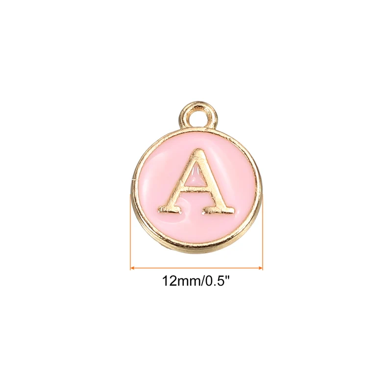 Alphabet Letter Charm Double Sided Enamel Initial Alphabet Pendant, for Bracelet Earring Jewelry Making