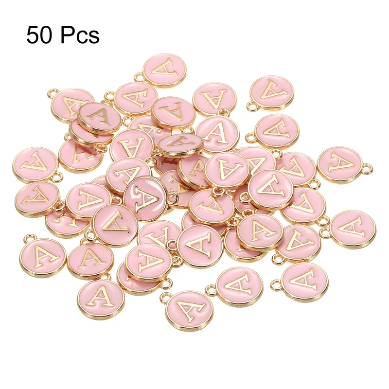 Alphabet Letter Charm Double Sided Enamel Initial Alphabet Pendant, for Bracelet Earring Jewelry Making