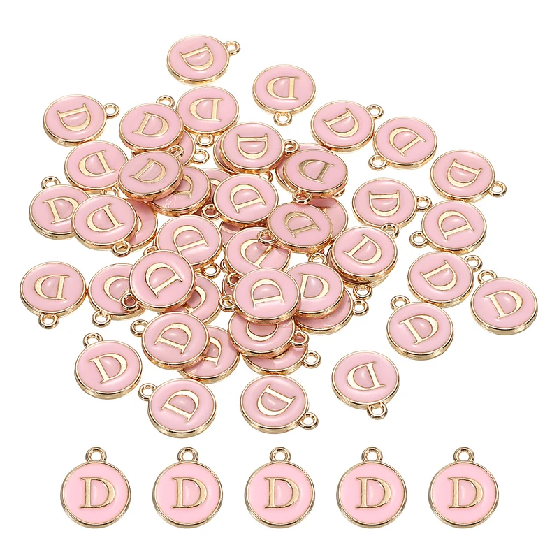 Alphabet Letter Charm Double Sided Enamel Initial Alphabet Pendant, for Bracelet Earring Jewelry Making