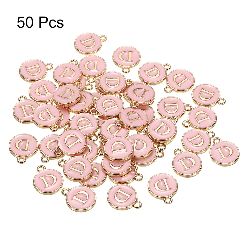 Alphabet Letter Charm Double Sided Enamel Initial Alphabet Pendant, for Bracelet Earring Jewelry Making