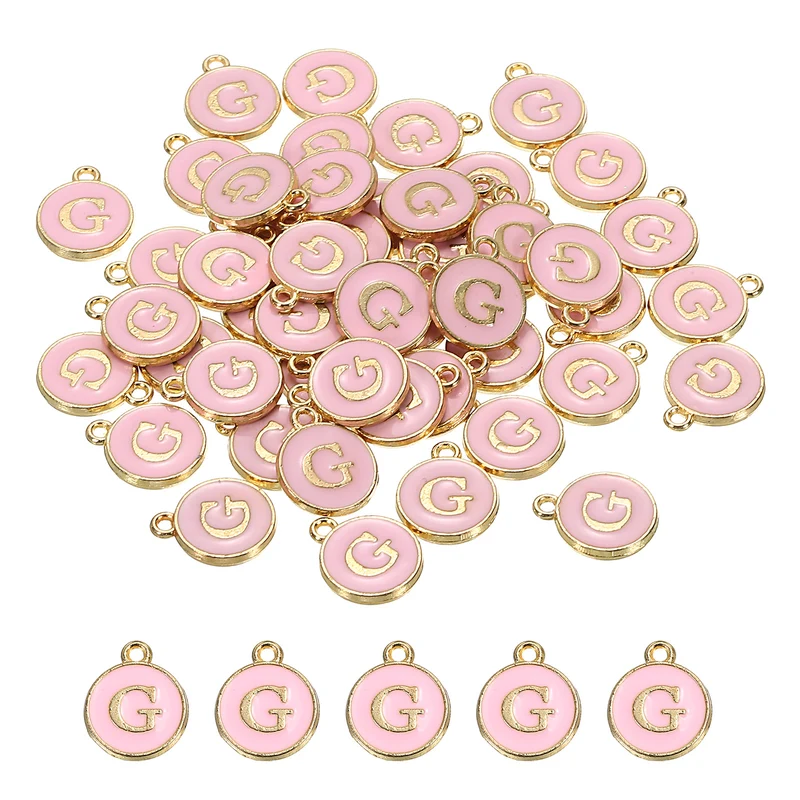 Alphabet Letter Charm Double Sided Enamel Initial Alphabet Pendant, for Bracelet Earring Jewelry Making