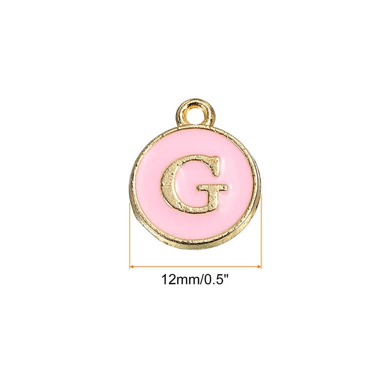 Alphabet Letter Charm Double Sided Enamel Initial Alphabet Pendant, for Bracelet Earring Jewelry Making