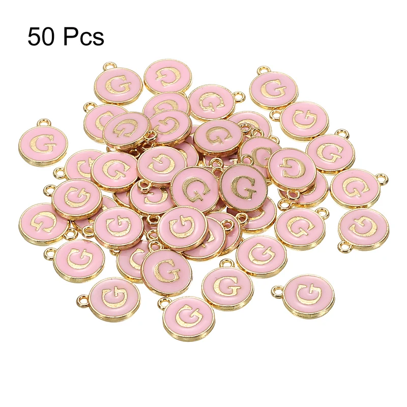 Alphabet Letter Charm Double Sided Enamel Initial Alphabet Pendant, for Bracelet Earring Jewelry Making
