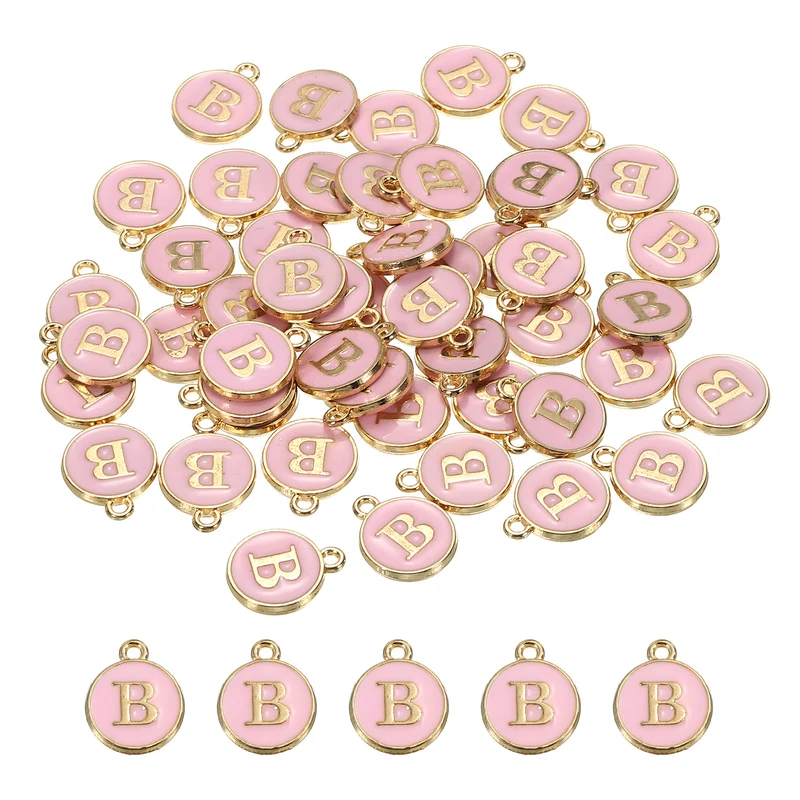 Alphabet Letter Charm Double Sided Enamel Initial Alphabet Pendant, for Bracelet Earring Jewelry Making