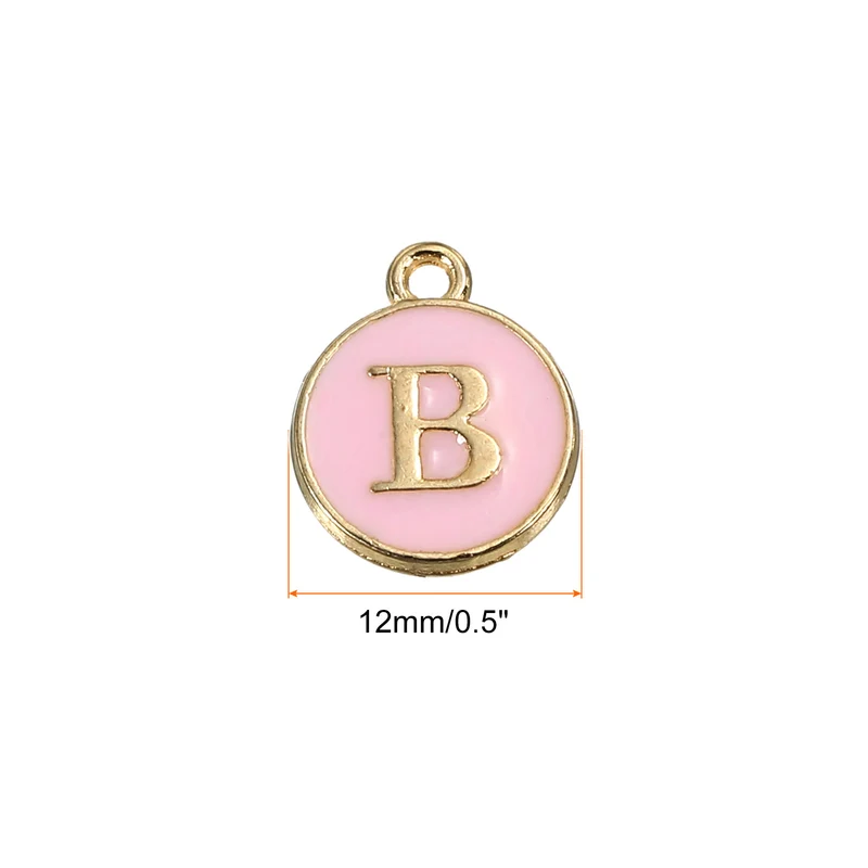 Alphabet Letter Charm Double Sided Enamel Initial Alphabet Pendant, for Bracelet Earring Jewelry Making