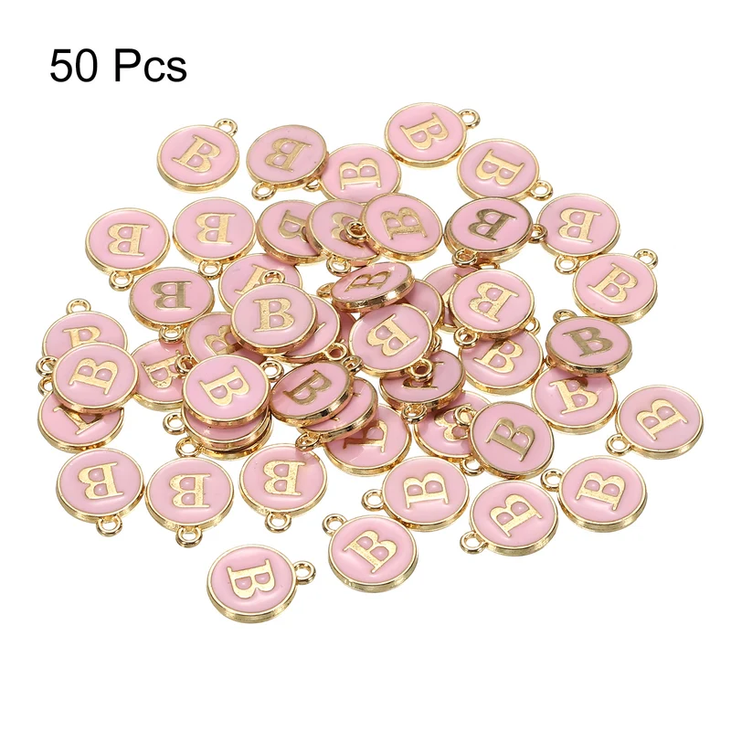 Alphabet Letter Charm Double Sided Enamel Initial Alphabet Pendant, for Bracelet Earring Jewelry Making