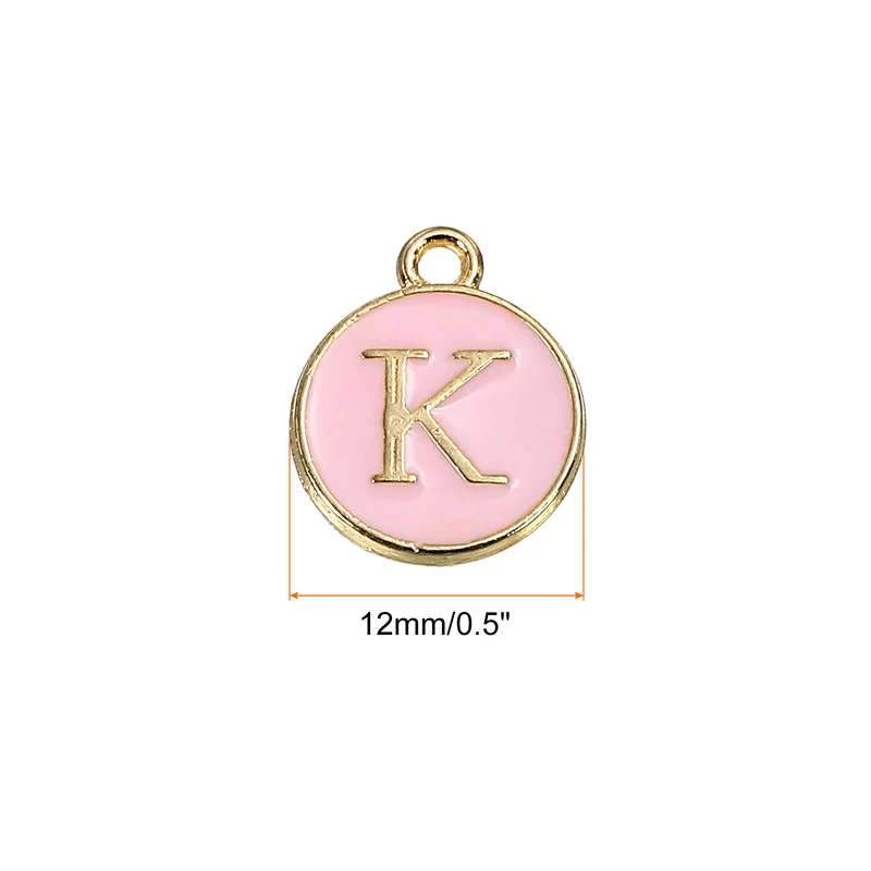 Alphabet Letter Charm Double Sided Enamel Initial Alphabet Pendant, for Bracelet Earring Jewelry Making
