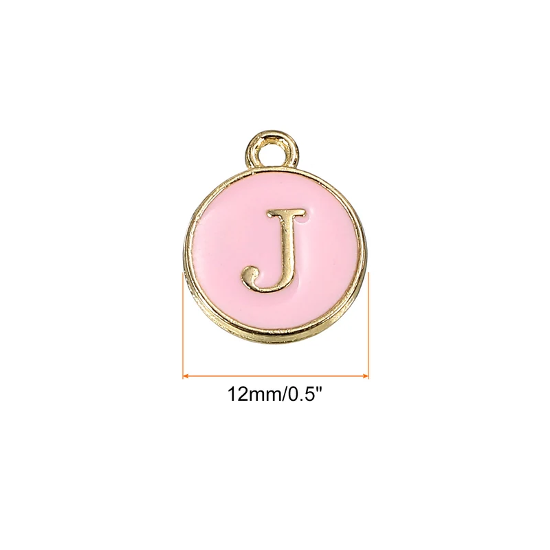 Alphabet Letter Charm Double Sided Enamel Initial Alphabet Pendant, for Bracelet Earring Jewelry Making