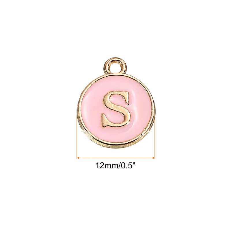 Alphabet Letter Charm Double Sided Enamel Initial Alphabet Pendant, for Bracelet Earring Jewelry Making