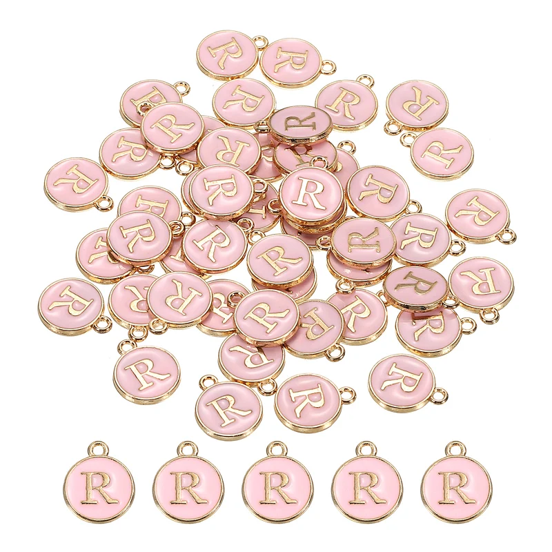 Alphabet Letter Charm Double Sided Enamel Initial Alphabet Pendant, for Bracelet Earring Jewelry Making