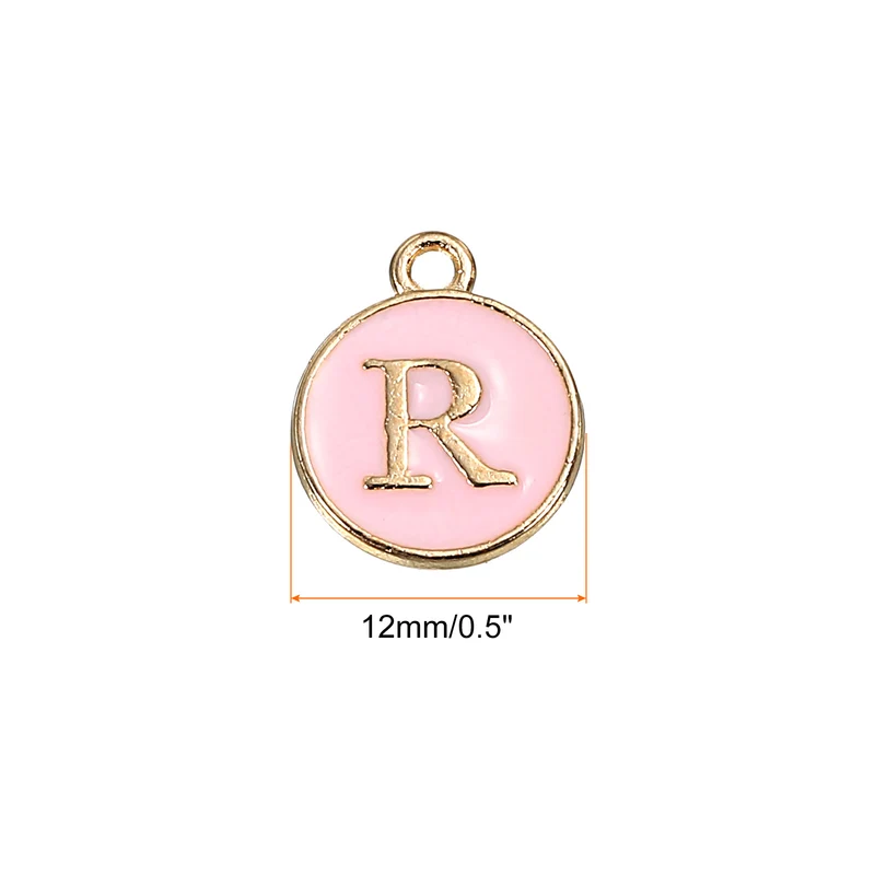 Alphabet Letter Charm Double Sided Enamel Initial Alphabet Pendant, for Bracelet Earring Jewelry Making