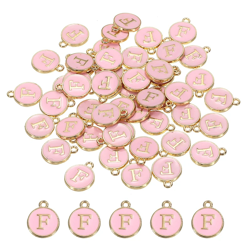 Alphabet Letter Charm Double Sided Enamel Initial Alphabet Pendant, for Bracelet Earring Jewelry Making