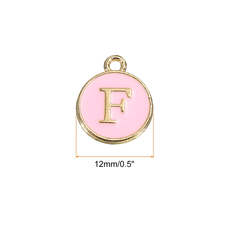 Alphabet Letter Charm Double Sided Enamel Initial Alphabet Pendant, for Bracelet Earring Jewelry Making