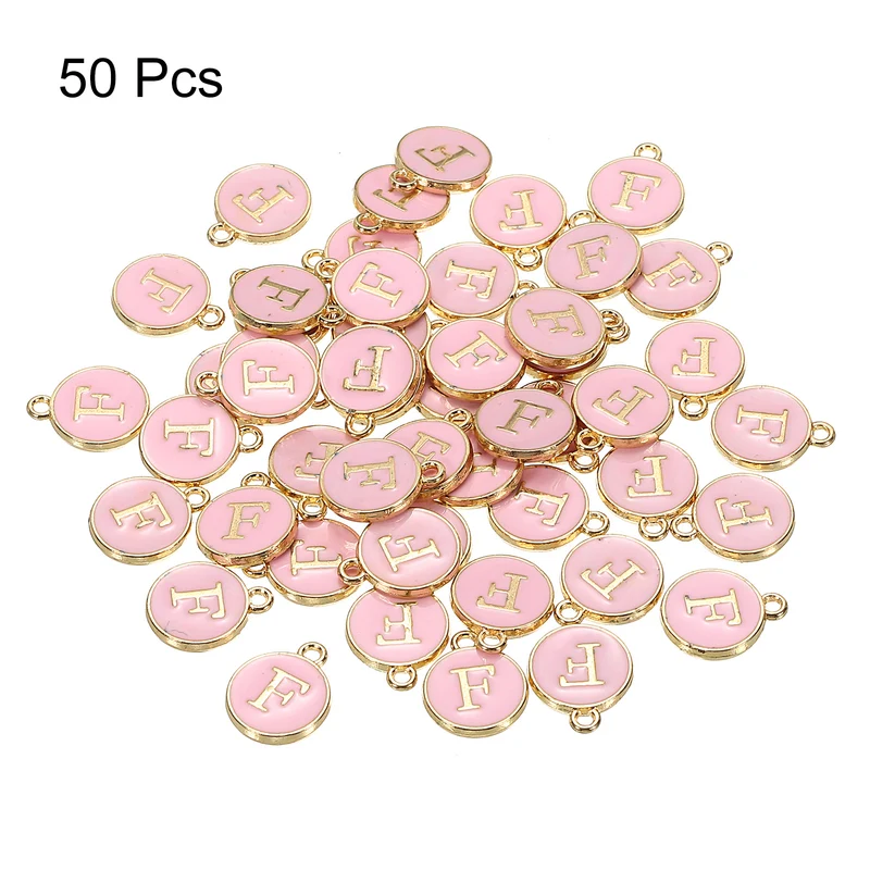 Alphabet Letter Charm Double Sided Enamel Initial Alphabet Pendant, for Bracelet Earring Jewelry Making