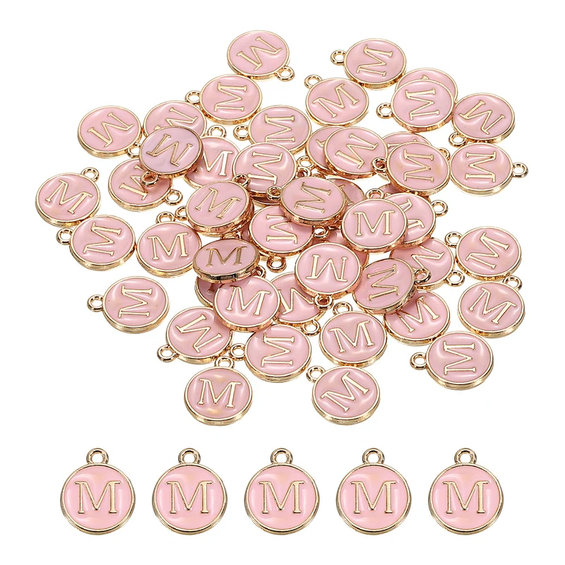 Alphabet Letter Charm Double Sided Enamel Initial Alphabet Pendant, for Bracelet Earring Jewelry Making