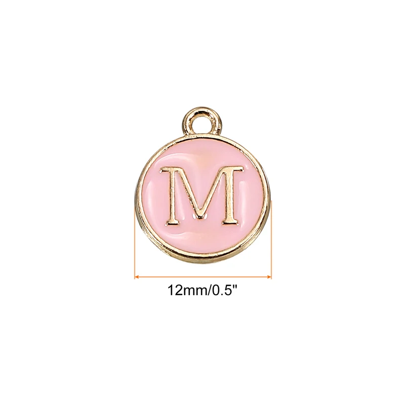 Alphabet Letter Charm Double Sided Enamel Initial Alphabet Pendant, for Bracelet Earring Jewelry Making