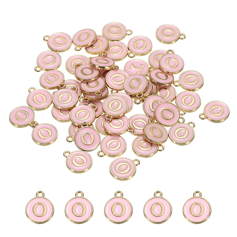 Alphabet Letter Charm Double Sided Enamel Initial Alphabet Pendant, for Bracelet Earring Jewelry Making