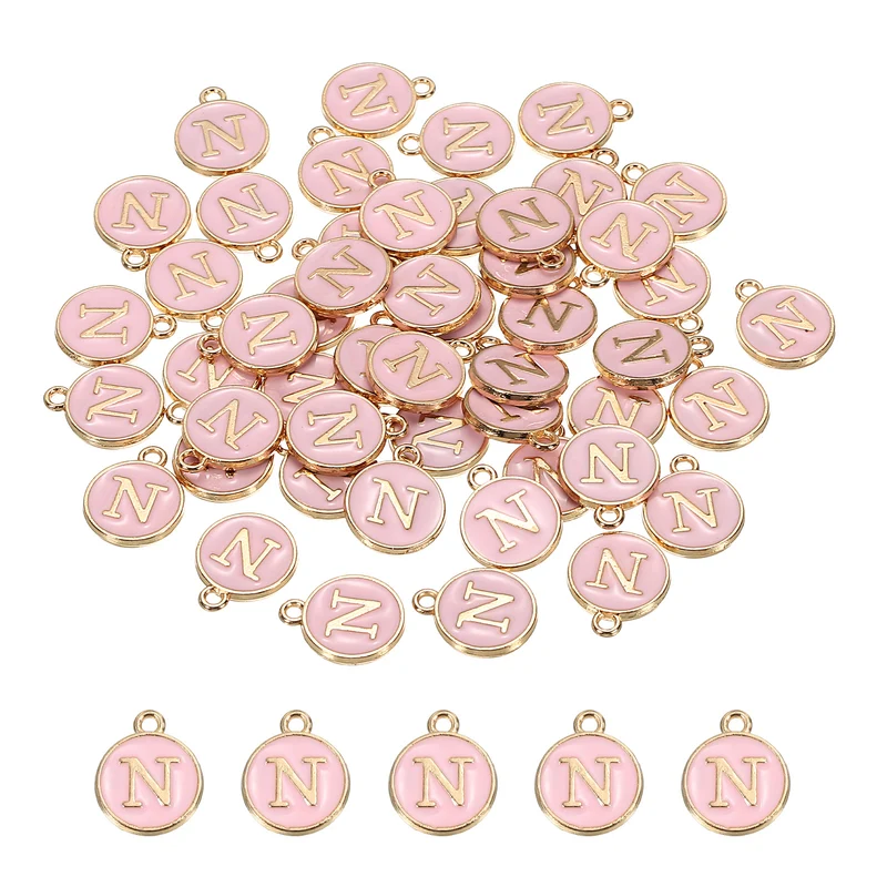 Alphabet Letter Charm Double Sided Enamel Initial Alphabet Pendant, for Bracelet Earring Jewelry Making
