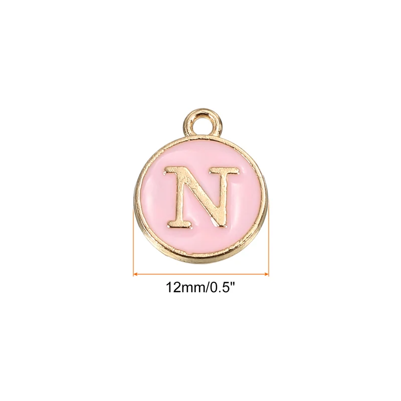 Alphabet Letter Charm Double Sided Enamel Initial Alphabet Pendant, for Bracelet Earring Jewelry Making