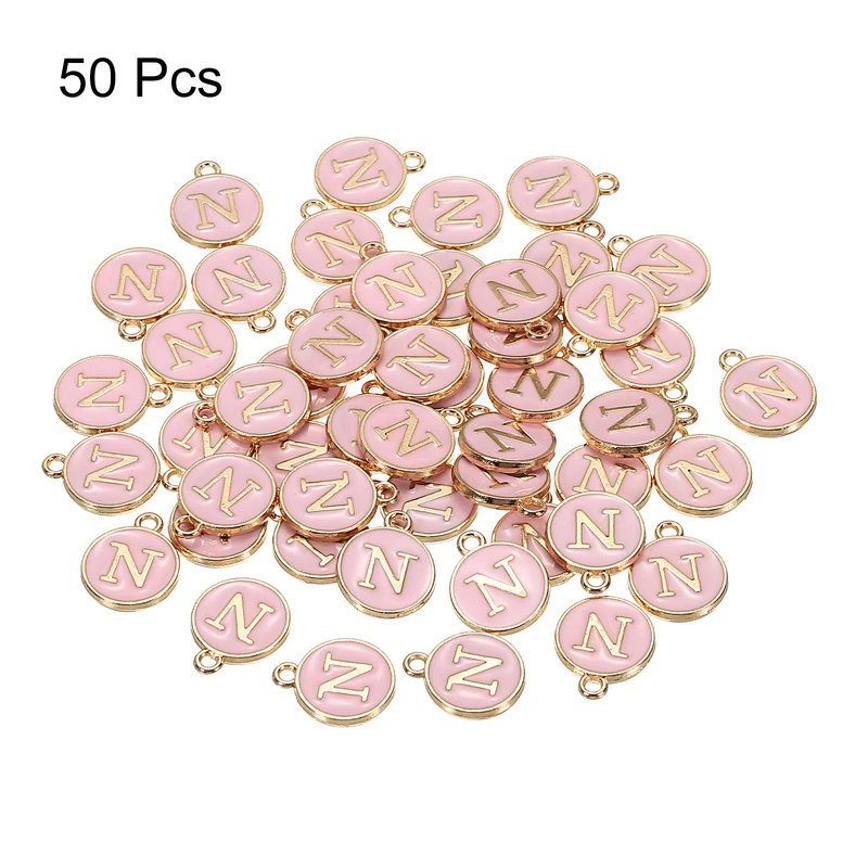 Alphabet Letter Charm Double Sided Enamel Initial Alphabet Pendant, for Bracelet Earring Jewelry Making