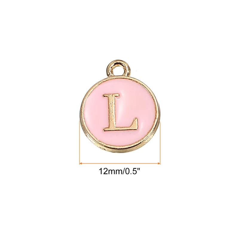 Alphabet Letter Charm Double Sided Enamel Initial Alphabet Pendant, for Bracelet Earring Jewelry Making