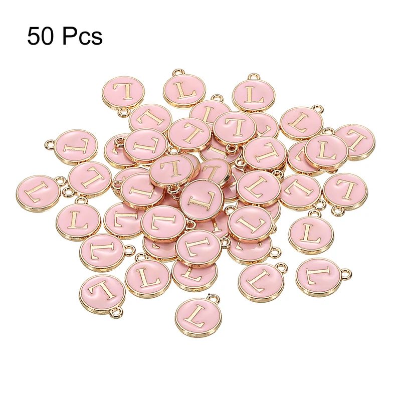 Alphabet Letter Charm Double Sided Enamel Initial Alphabet Pendant, for Bracelet Earring Jewelry Making