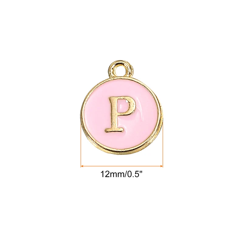 Alphabet Letter Charm Double Sided Enamel Initial Alphabet Pendant, for Bracelet Earring Jewelry Making