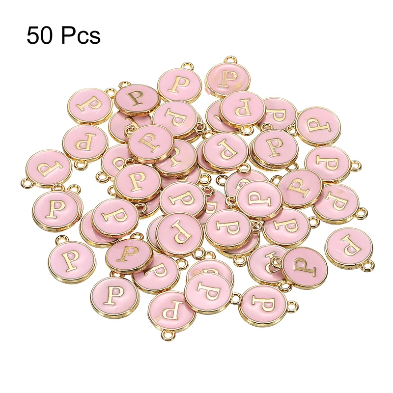 Alphabet Letter Charm Double Sided Enamel Initial Alphabet Pendant, for Bracelet Earring Jewelry Making