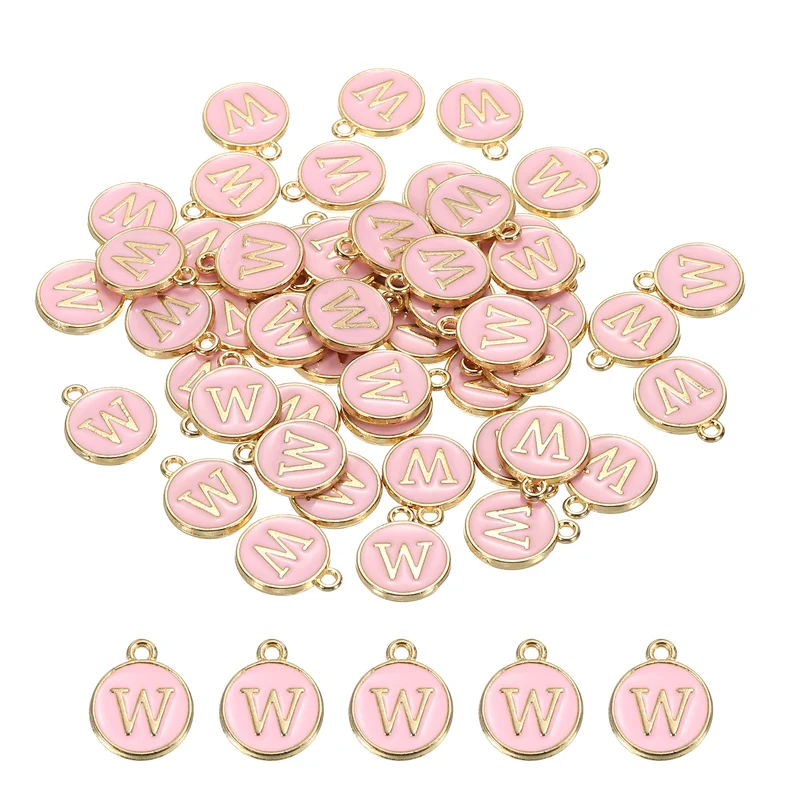 Alphabet Letter Charm Double Sided Enamel Initial Alphabet Pendant, for Bracelet Earring Jewelry Making