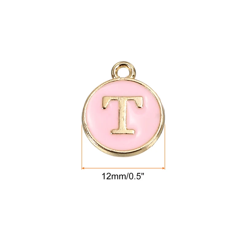 Alphabet Letter Charm Double Sided Enamel Initial Alphabet Pendant, for Bracelet Earring Jewelry Making