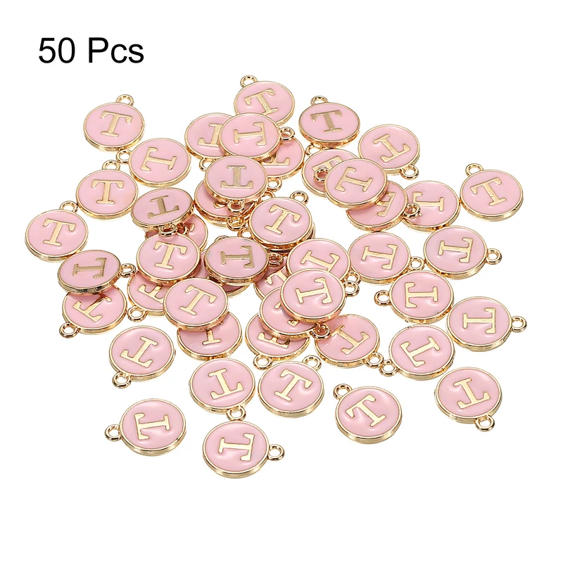 Alphabet Letter Charm Double Sided Enamel Initial Alphabet Pendant, for Bracelet Earring Jewelry Making