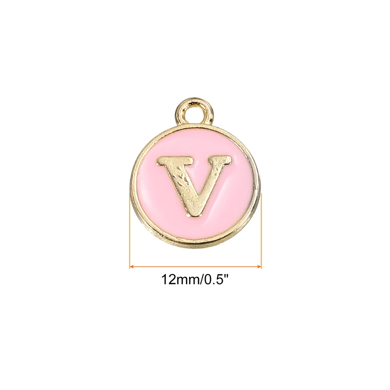 Alphabet Letter Charm Double Sided Enamel Initial Alphabet Pendant, for Bracelet Earring Jewelry Making