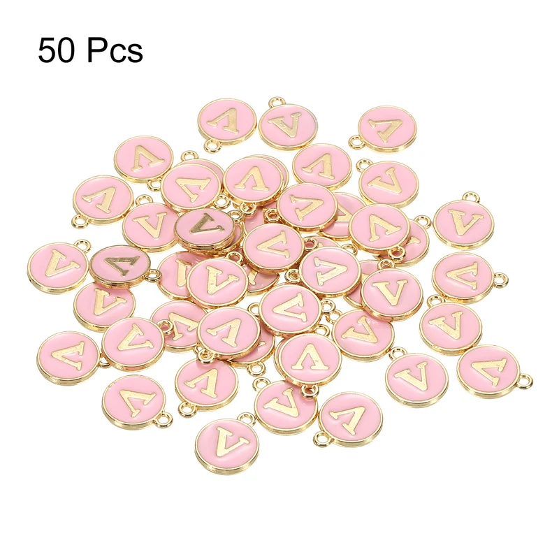 Alphabet Letter Charm Double Sided Enamel Initial Alphabet Pendant, for Bracelet Earring Jewelry Making