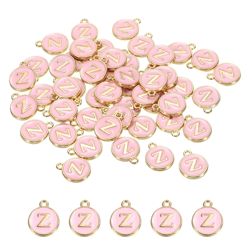Alphabet Letter Charm Double Sided Enamel Initial Alphabet Pendant, for Bracelet Earring Jewelry Making