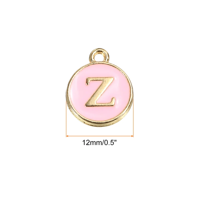 Alphabet Letter Charm Double Sided Enamel Initial Alphabet Pendant, for Bracelet Earring Jewelry Making