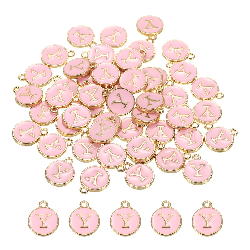 Alphabet Letter Charm Double Sided Enamel Initial Alphabet Pendant, for Bracelet Earring Jewelry Making