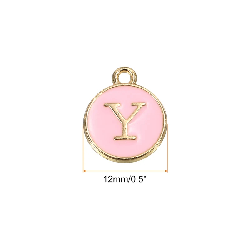 Alphabet Letter Charm Double Sided Enamel Initial Alphabet Pendant, for Bracelet Earring Jewelry Making