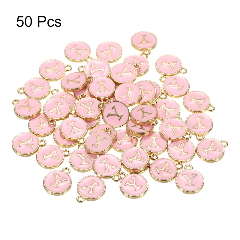 Alphabet Letter Charm Double Sided Enamel Initial Alphabet Pendant, for Bracelet Earring Jewelry Making
