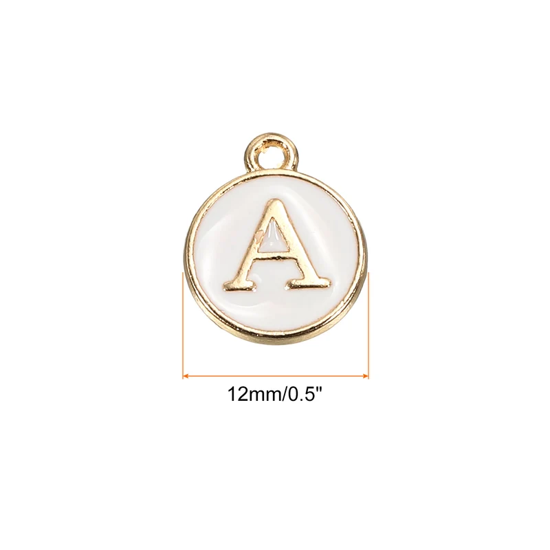 Alphabet Letter Charm Double Sided Enamel Initial Alphabet Pendant, for Necklace Bracelet Earring Jewelry Making