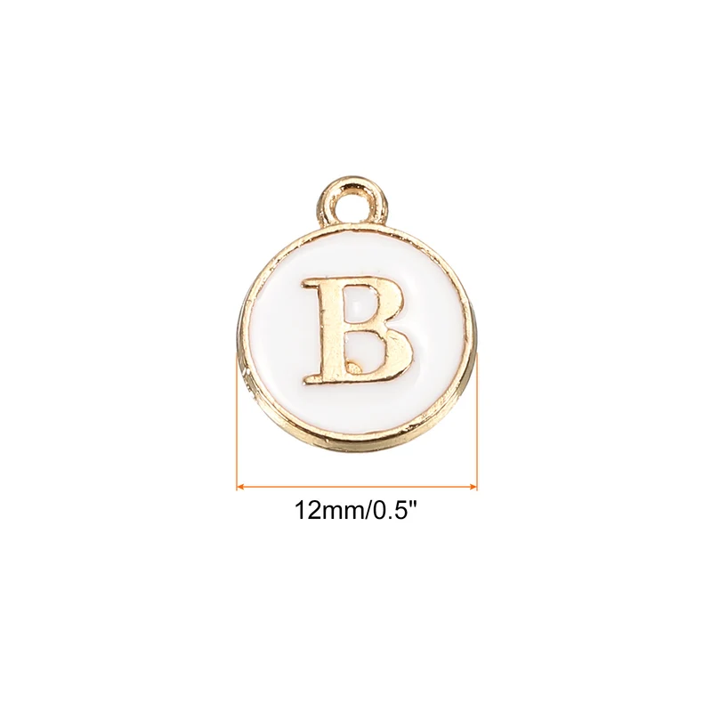 Alphabet Letter Charm Double Sided Enamel Initial Alphabet Pendant, for Necklace Bracelet Earring Jewelry Making