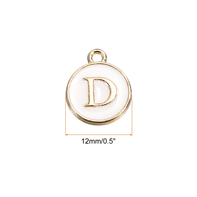 Alphabet Letter Charm Double Sided Enamel Initial Alphabet Pendant, for Necklace Bracelet Earring Jewelry Making