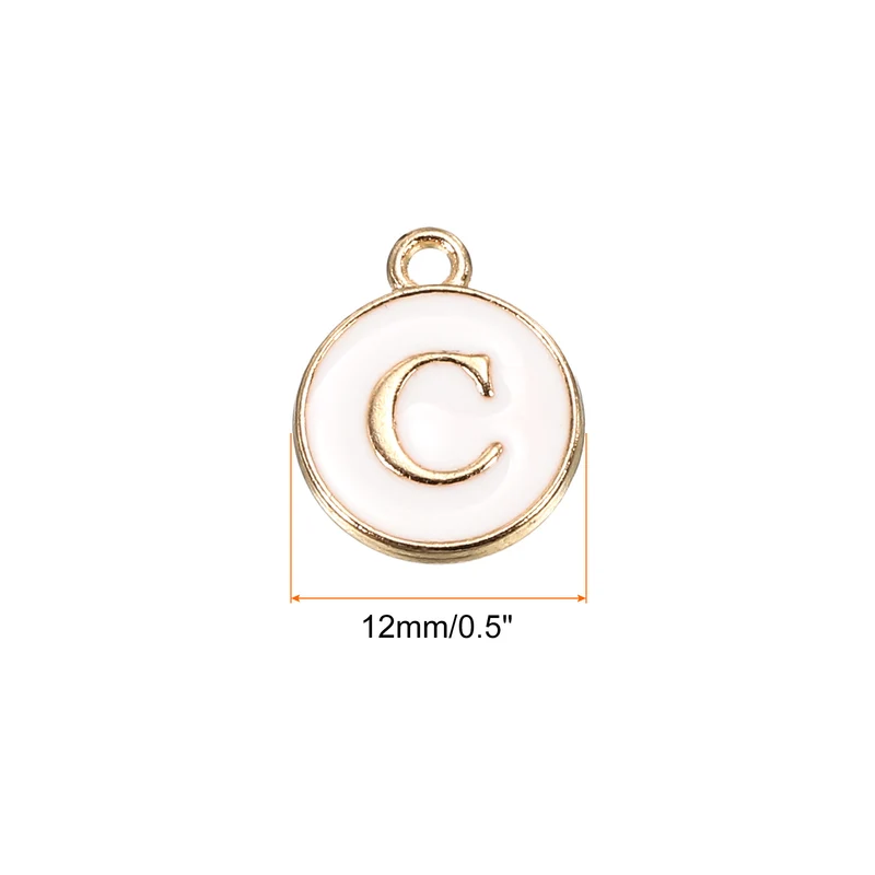 Alphabet Letter Charm Double Sided Enamel Initial Alphabet Pendant, for Necklace Bracelet Earring Jewelry Making