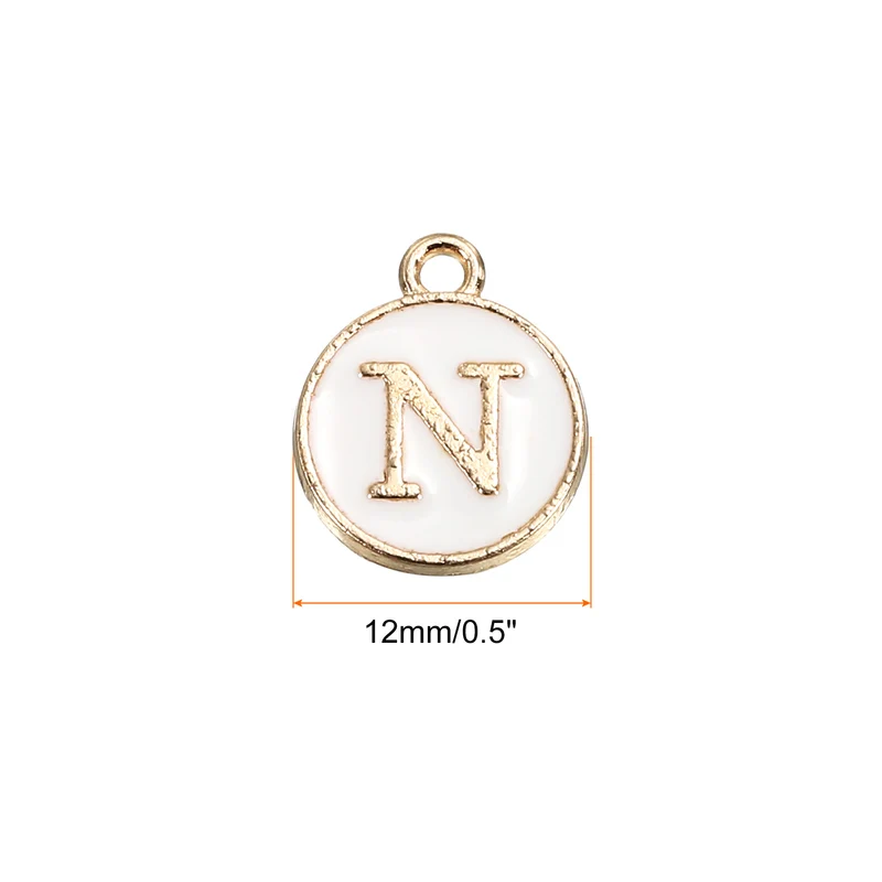 Alphabet Letter Charm Double Sided Enamel Initial Alphabet Pendant, for Necklace Bracelet Earring Jewelry Making