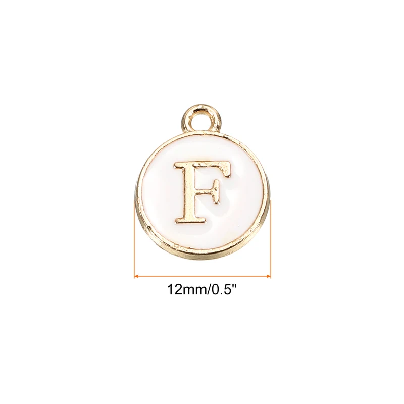 Alphabet Letter Charm Double Sided Enamel Initial Alphabet Pendant, for Necklace Bracelet Earring Jewelry Making